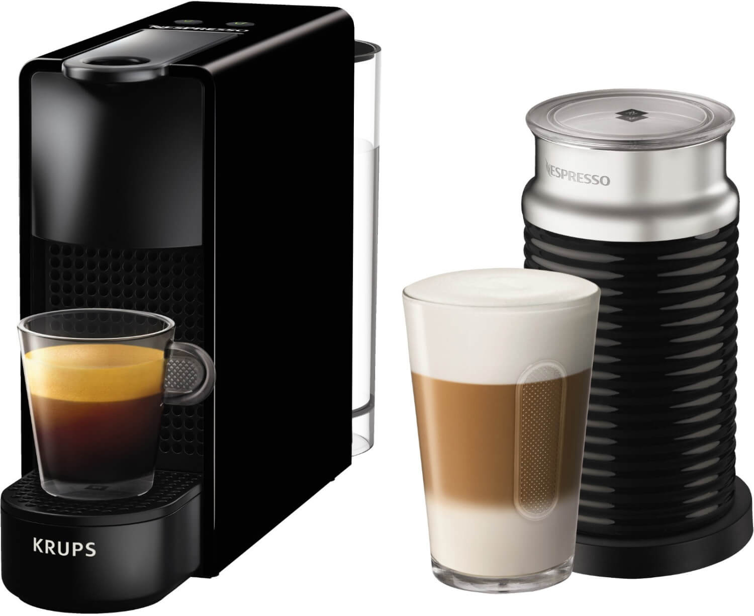 Krups Nespresso Essenza Plus White Aeroccino Set XN5111S + Included 44  Capsules Nespresso + 30€ Gift Card for Capsules