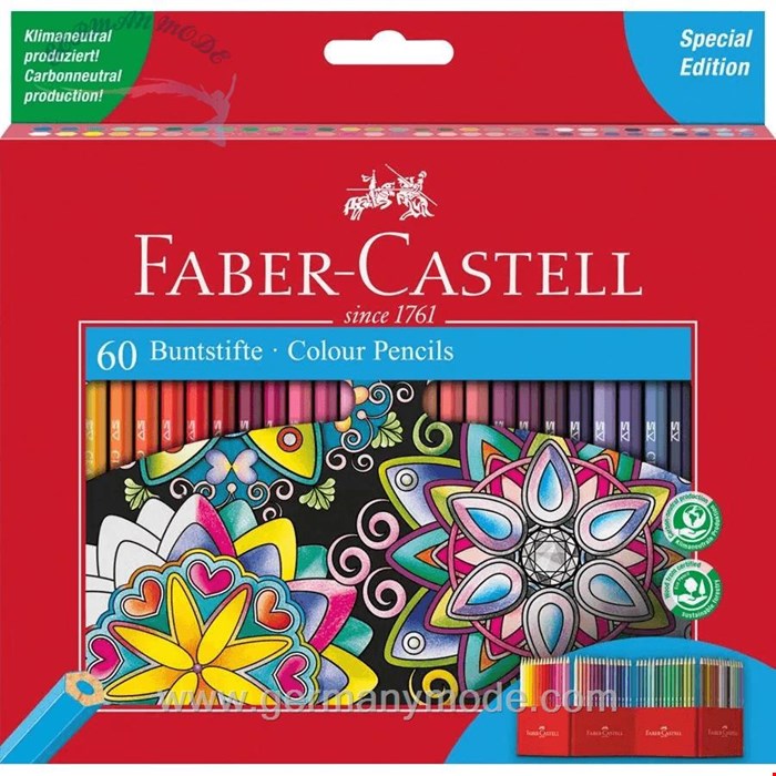 مداد رنگی 60 رنگ فابرکاستل آلمان FABER CASTELL Classic Colour Buntstift 60er Kartonetui