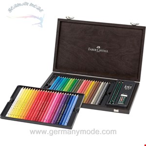 مداد رنگی پلی کروم 48 رنگ فابرکاستل آلمان FABER CASTELL Polychromos Farbstift 48er Holzkoffer
