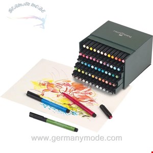 ماژیک حرفه ای پیت آرتیست 60 رنگ فابرکاستل آلمان FABER CASTELL Pitt Artist Pen Brush Tuschestift 60er Atelierbox