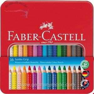مداد رنگی 16 رنگ فابرکاستل آلمان FABER CASTELL Jumbo Grip Buntstift 16er Metalletui