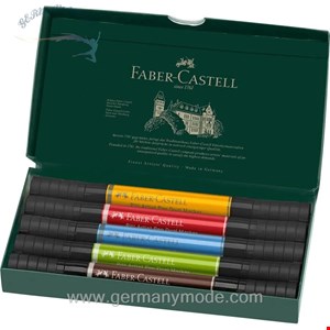ماژیک حرفه ای 5 رنگ فابرکاستل آلمان FABER CASTELL Pitt Artist Pen Dual Marker Tuschestift 5er Kartonetui