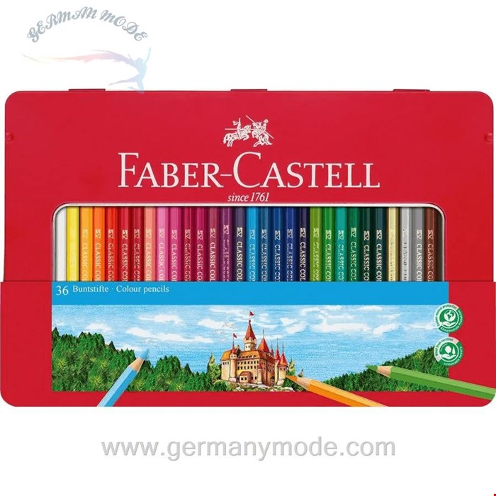 مداد رنگی 36 رنگ فابرکاستل آلمان FABER CASTELL Classic Colour Buntstifte 36er Metalletui