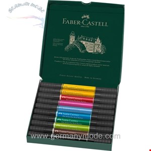 ماژیک حرفه ای 10 رنگ فابرکاستل آلمان FABER CASTELL Pitt Artist Pen Dual Marker Tuschestift 10er Kartonetui