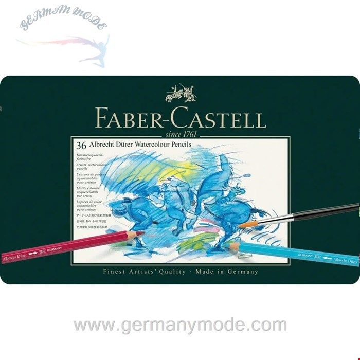 مداد رنگی آبرنگی 36 رنگ فابرکاستل آلمان FABER CASTELL Albrecht Dürer Aquarellstift 36er Metalletui