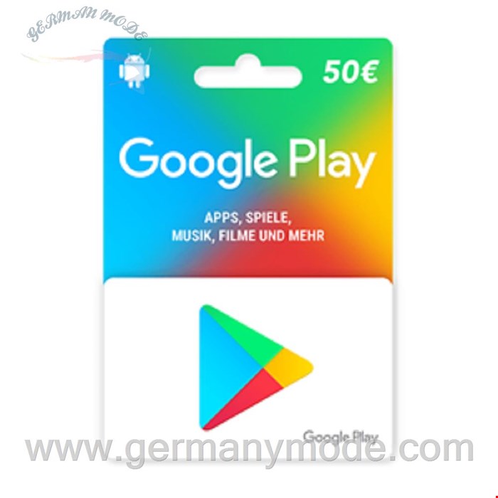 گیفت کارت گوگل پلی 50 یورویی آلمان Google Play 50 Euro Germany Gift Card