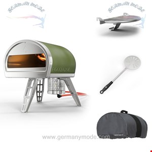 فر پیتزا گازی خانگی گوزنی Gozney° Roccbox Gas Pizzaofen-Bundle Starter (3-tlg.) Olivgrün