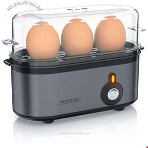 تخم مرغ پز آرندو آلمان Arendo Eierkocher- Anzahl Eier- 3 St- 210 W- Edelstahl Eierkocher für 1-3 Eier-grau