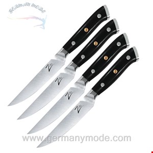 ست چاقو آشپزخانه 4 پارچه کلارشتاین آلمان Klarstein Alpha-Royal German 5 Steakmesser Messer Schwarz