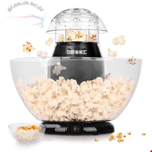 پاپ کورن ساز دورونیک Duronic Popcornmaschine, POP50 BK Popcornmaschine, Heißluft ohne Fett / Öl, 1200 Watt