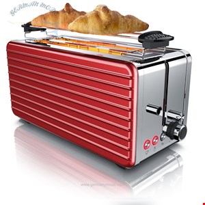 توستر آرندو آلمان Arendo Toaster- Langschlitz Toaster aus Edelstahl für 4 Scheiben DESAYUNO