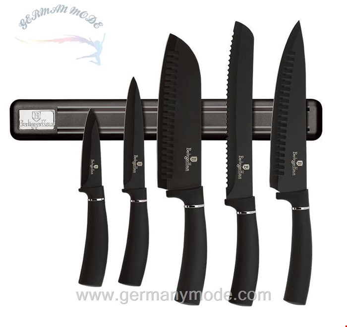 ست چاقو آشپزخانه 6 پارچه برلینگر هاوس مجارستان BERLINGER HAUS 6-PIECE KNIFE SET  BH/2536 BLACK SILVER COLLECTION