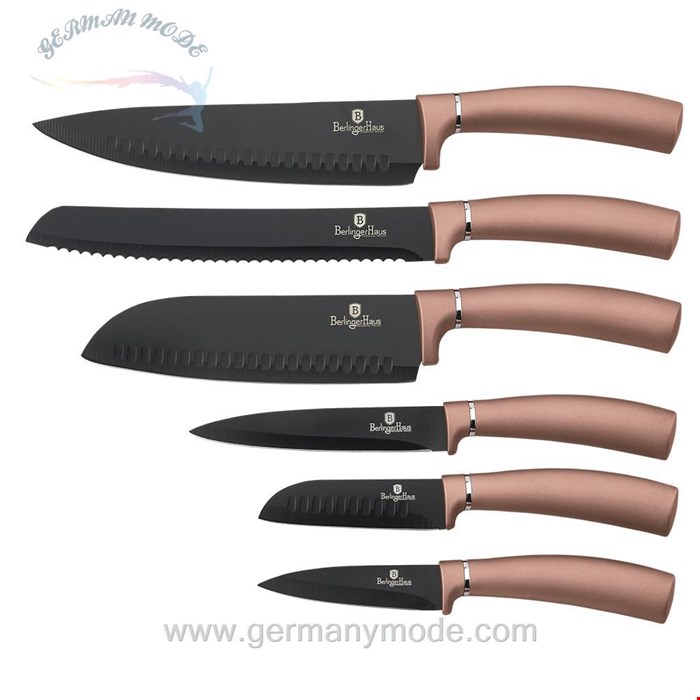 ست چاقو آشپزخانه 6 پارچه برلینگر هاوس مجارستان BERLINGER HAUS 6-PIECE KNIFE SET  BH-2558 ROSE GOLD COLLECTION
