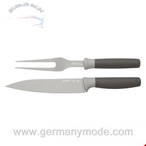 ست 2 پارچه چاقو چنگال برگهف بلژیک Berghoff 2-tlg. Tranchierset Grau - Leo