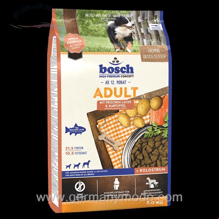 غذا خشک سگ ماهی قزل آلا و سیب زمینی بزرگسال بوش آلمان Bosch High Premium Concept Adult Lachs - Kartoffel 3kg