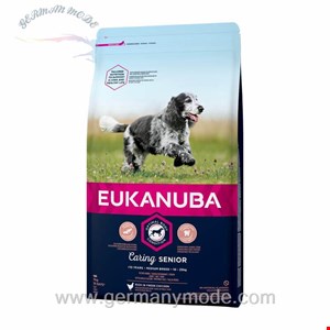 غذا خشک سگ  مسن نژادهای متوسط یوکانوبا آلمان Eukanuba Caring Senior Medium Breed 3kg