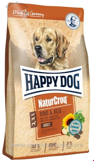 غذا خشک سگ هپی داگ آلمان Happy Dog NaturCroq Rind - Reis 4kg