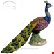  مجسمه دست ساز دکوری چینی طاووس Exquisite Dresdner Porzellan Pfauenschwanzschleife geschlossen blickend nach vorne Figur Deutschland
