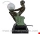 مجسمه دکوری چراغ دار  Delassement Lumineux French Art Deco Style Nude Sculpture Lamp by Max Le Verrier