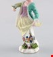  مجسمه نقاشی با دست دکوری چینی آنتیک قدیمی مایسن آلمان Meißen Deutschland Antike handbemalte Porzellanfigur Lady mit Blumen  