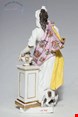  مجسمه دکوری چینی آنتیک قدیمی Pair of 18th Century Meissen Porcelain Figurines of the Sense