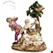  مجسمه دست ساز دکوری چینی آنتیک قدیمی Meissener Harlekin und Mädchenfiguren Modell 782 Kaendler hergestellt um 1840