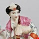  یک جفت شمعدان دکوری چینی آنتیک قدیمی Paar Kerzenständer Figuren Taschentuch und Dame mit Lute Rokoko um 1765