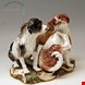 مجسمه دکوری چینی آنتیک قدیمی Meissener Gruppe von drei Hunden Modell 2104 Johann Joachim Kaendler um 1830 1840