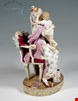  مجسمه دست ساز دکوری چینی آنتیک قدیمی Meissen Rococo Group Love and Reward by J C Schoenheit  Around 1850