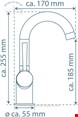  شیر مخلوط روشویی پایه بلند شوت Schütte Cornwall mit mit Ablaufgarnitur Pop Up schwarz matt  79016