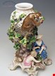  مجسمه گلدان دست ساز دکوری چینی آنتیک قدیمی مایسن آلمان Meissener Potpourri Vase mit Weintrauben und Affen Modell 1002 von Eberlein hergestellt um 1860