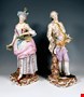  مجسمه دست ساز دکوری چینی آنتیک قدیمی Großes Paar Gärtnerpaar aus Meissen von Kaendler  Schoenheit um 1850