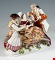  مجسمه دست ساز دکوری چینی آنتیک قدیمی Meissen Crinoline Group The Heart Box Sale by J J Kaendler Germany ca 1850