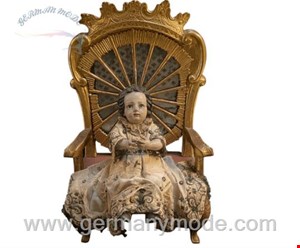 مجسمه دکوری آنتیک قدیمی Fine Spanish Colonial Refined Jesus on a Throne Sculpture Mexico 18th Century