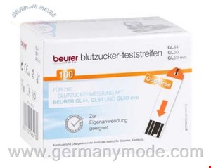 نوار تست قند خون 100 عددی بیورر آلمان Beurer 1001 Artikel Medical GL44/GL50 Blutzucker-Teststreifen (100 Stk.)