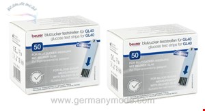 نوار تست قند خون دو بسته 50 عددی بیورر آلمان Beurer GL40 Blutzuckerteststreifen 2x50 Stck