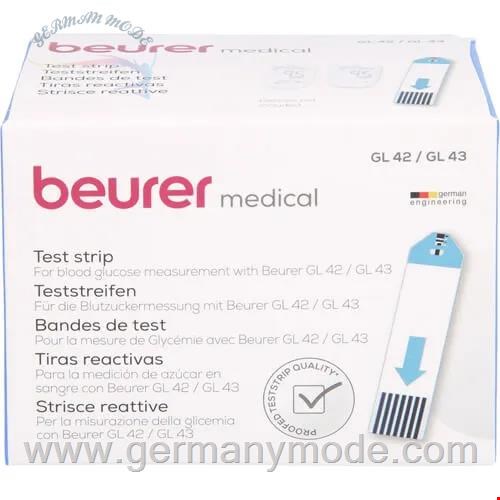 نوار تست قند خون 50 عددی بیورر آلمان BEURER GL42/GL43 Blutzuckerteststreifen 50 St