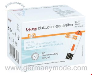 نوار تست قند خون 100 عددی بیورر آلمان Beurer GL44/50 Teststreifen GL44/GL50 Blutzucker-Teststreifen (100 Stk.)