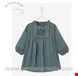  پیراهن کودک ورت فرانسه Vertbaudet Baby Kleid mit Stickereien - graugrün