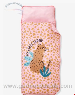 کیسه خواب کودک ورت فرانسه Vertbaudet Kinder Schlafsack mit integriertem Kissen Leopard - rosa/mehrfarbig