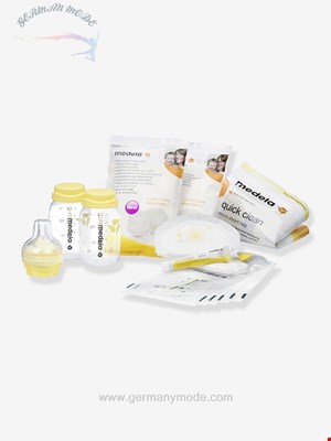 پک شیشه شیر و کیسه نگهدارنده شیر مدلا Medela Starterset für die Stillzeit Starter Kit MEDELA - weiß/gelb