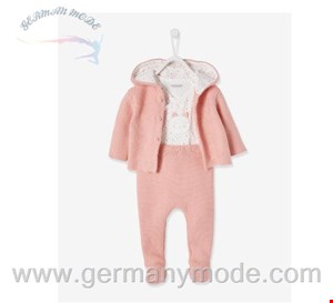 لباس نوزاد سه تکه ورت فرانسه Vertbaudet 3-teiliges Geschenk Set für Baby ab Gr. 44 - zartrosa