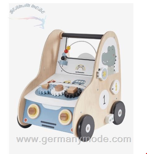 واکر کودک ورت فرانسه Vertbaudet Baby Lauflernwagen mit Bremse, Holz FSC - mehrfarbig