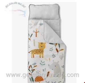 کیسه خواب کودک ورت فرانسه Vertbaudet Kinder Schlafsack mit integriertem Kissen Dschungel-Paradies - wollweiß