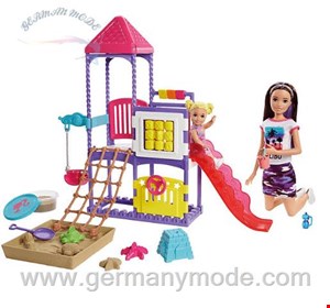 مجموعه باربی در زمین بازی Mattel Barbie Skipper Babysitter, Spielplatz-Spielset mit Puppen und formbarem Sand