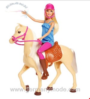 عروسک باربی سوارکار Mattel Barbie® Pferd mit Puppe (blond), Anziehpuppe, Modepuppe, Pferde Spielzeug