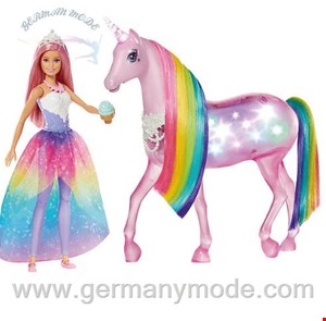عروسک باربی و اسب تک شاخ Mattel Barbie Dreamtopia Magisches Zauberlicht Einhorn mit Puppe, Licht & Geräuschen