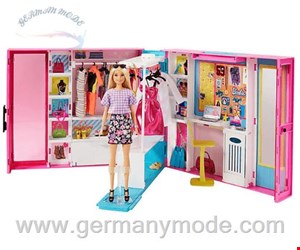 عروسک باربی و کمد رویایی  Mattel Barbie Traum Kleiderschrank ausklappbar mit Puppe, Zubehör und Puppen-Kleidung