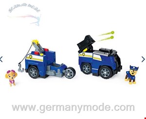 مجموعه دو ماشین مخصوص پرتاب و پلیسSpin Master PAW Patrol Chases 2 in 1 Split Second Polizeiwagen mit 2 Figuren (Basic Themed Vehicle)