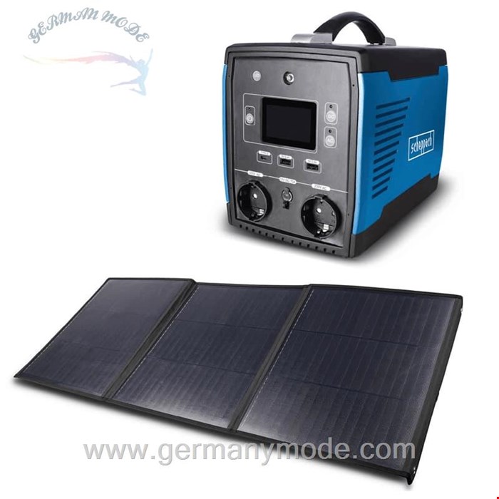 پاور بانک خورشیدی با پنل شپاخ Scheppach Powerstation BSG500 Notstromversorgung Powerbank - Solarpanel BSG 100